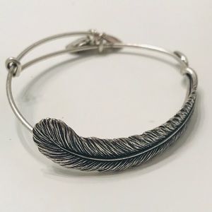 Alex and Ani Silver Feather Wrap Bracelet